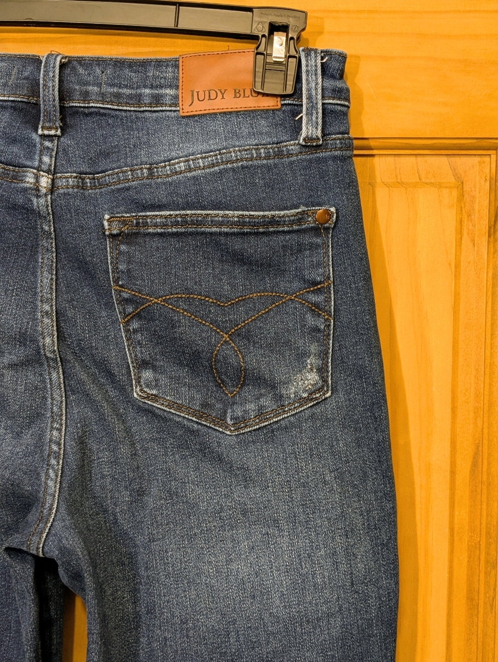 Judy Blue High Waist Dad Jeans Dark Wash Relaxed Distressed Straight 7/28 Denim - Picture 11 of 13